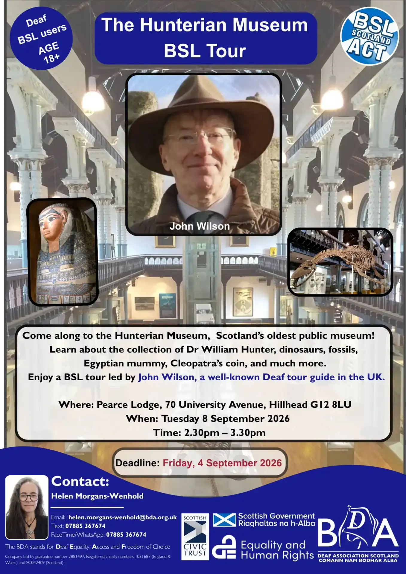 John Wilson leading a BSL tour at Hunterian Museum in Scotland.