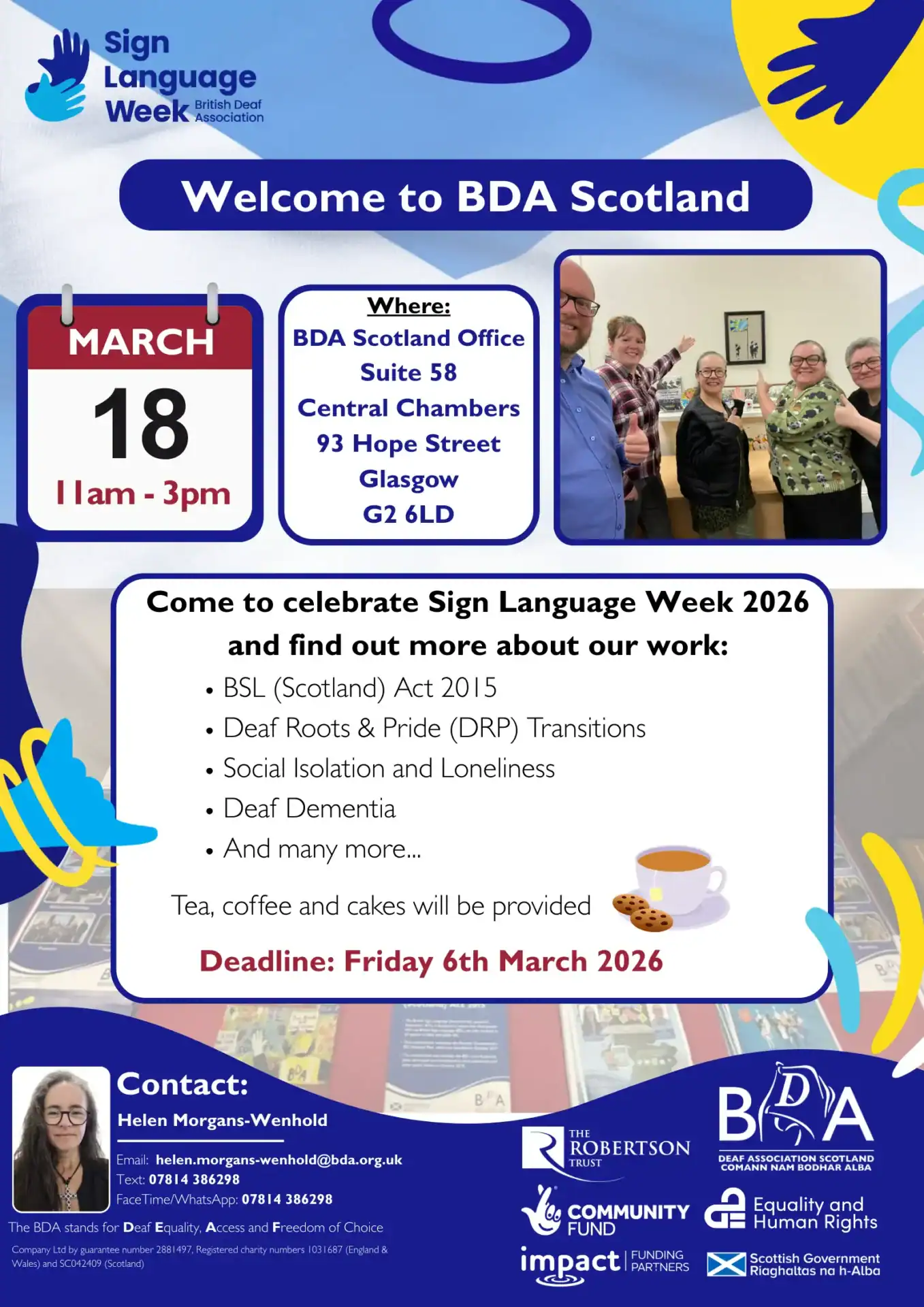 Sign Language Week event celebrating BSL Act 2015 in Scotland.